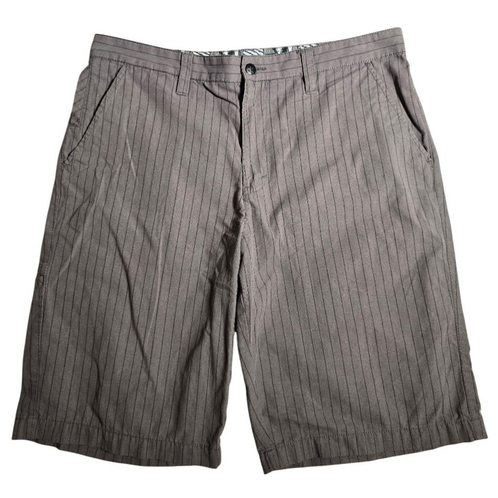 Tony Hawk Mens Gray‎ Pinstripe Skate Shorts S 36 Skull Button Flat Front 826